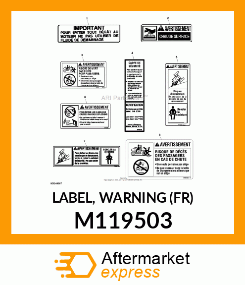 LABEL, WARNING (FR) M119503