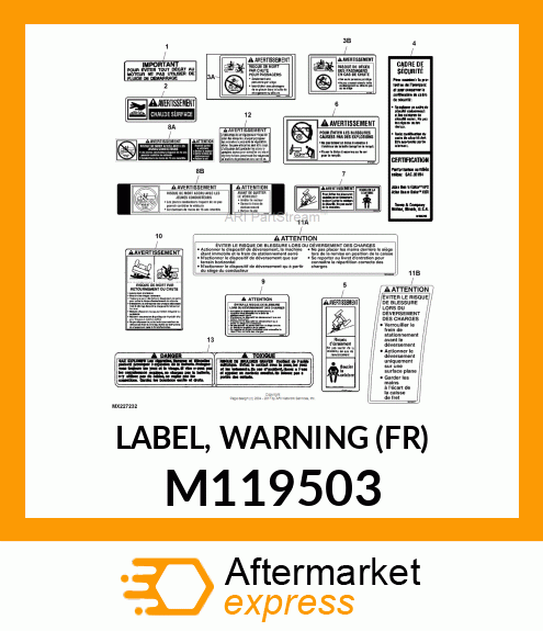 LABEL, WARNING (FR) M119503