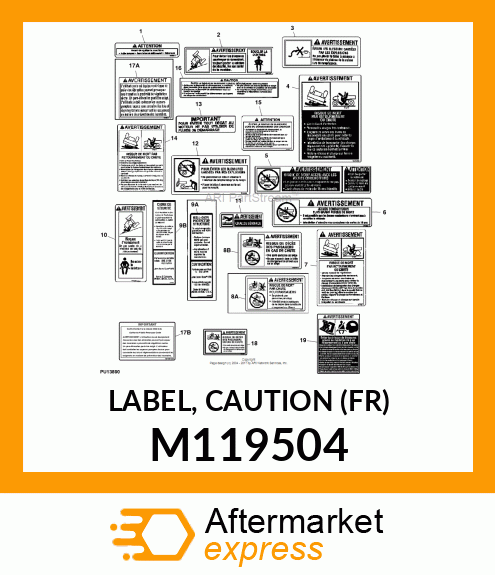 LABEL, CAUTION (FR) M119504