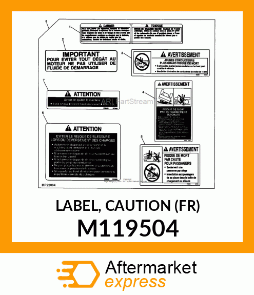 LABEL, CAUTION (FR) M119504