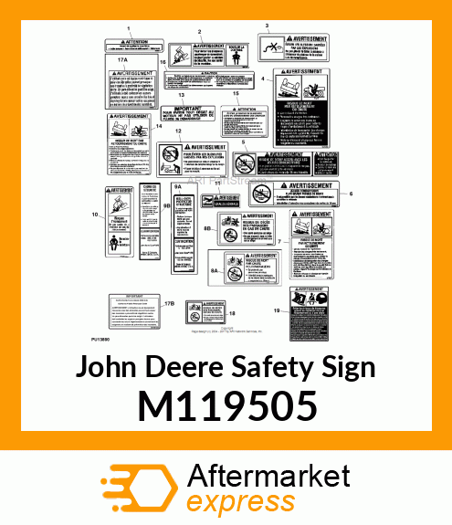 SAFETY SIGN, LABEL, CAUTION PINCH M119505