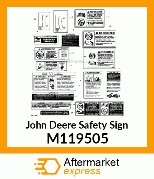 SAFETY SIGN, LABEL, CAUTION PINCH M119505