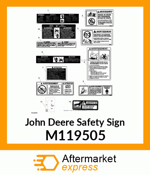 SAFETY SIGN, LABEL, CAUTION PINCH M119505