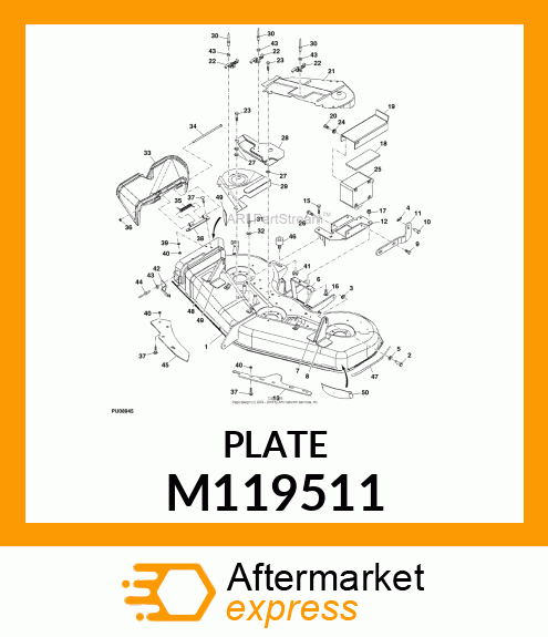 Deflector - BAFFLE, LH FRONT CORNER (54") M119511