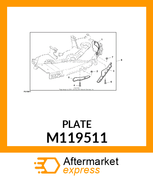 Deflector - BAFFLE, LH FRONT CORNER (54") M119511