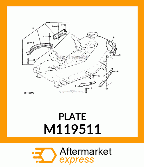 Deflector - BAFFLE, LH FRONT CORNER (54") M119511