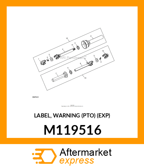 LABEL, WARNING (PTO) (EXP) M119516