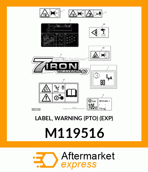 LABEL, WARNING (PTO) (EXP) M119516