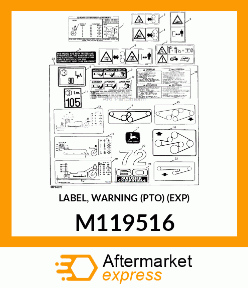 LABEL, WARNING (PTO) (EXP) M119516