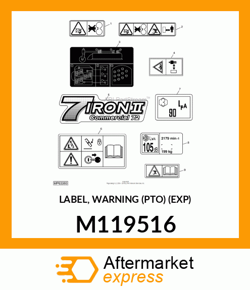 LABEL, WARNING (PTO) (EXP) M119516