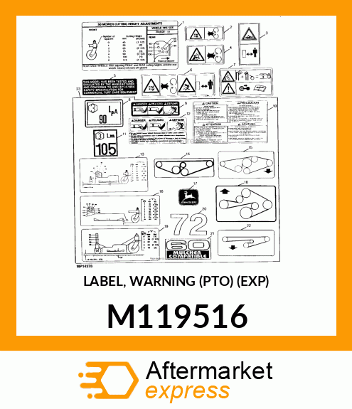 LABEL, WARNING (PTO) (EXP) M119516