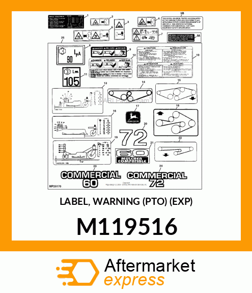 LABEL, WARNING (PTO) (EXP) M119516