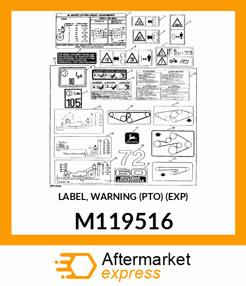 LABEL, WARNING (PTO) (EXP) M119516