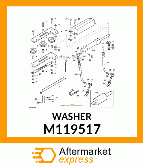 WASHER, HARDENED SQ HOLE M119517