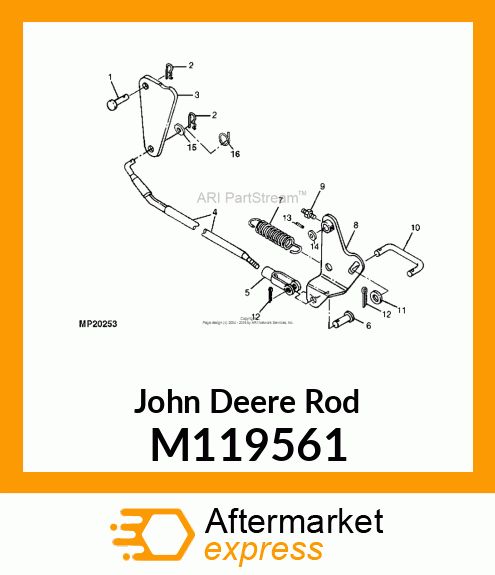 ROD, ROD, TILLER LIFT M119561