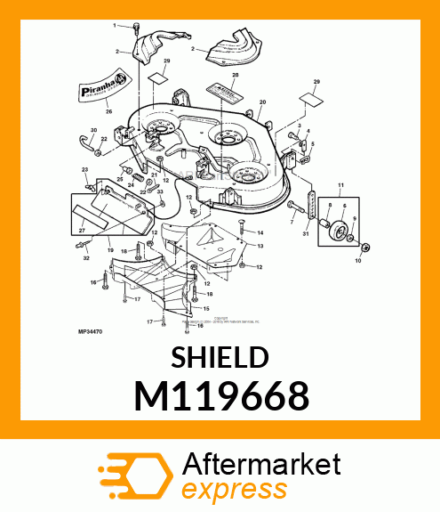 SHIELD, BELT (44") M119668