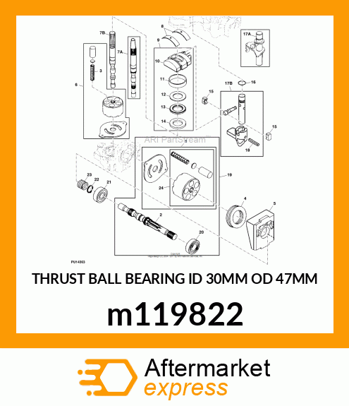 THRUST BALL BEARING ID 30MM OD 47MM m119822