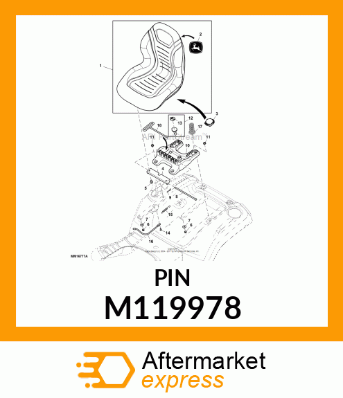 PIN FASTENER, PIN, SEAT M119978