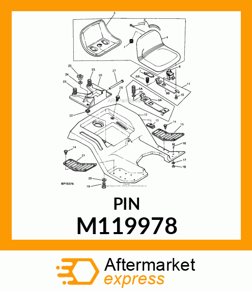 PIN FASTENER, PIN, SEAT M119978