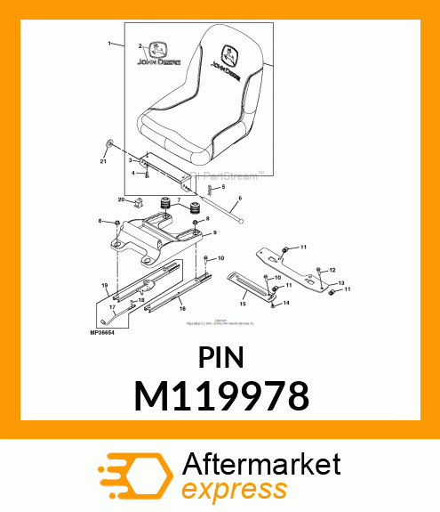 PIN FASTENER, PIN, SEAT M119978