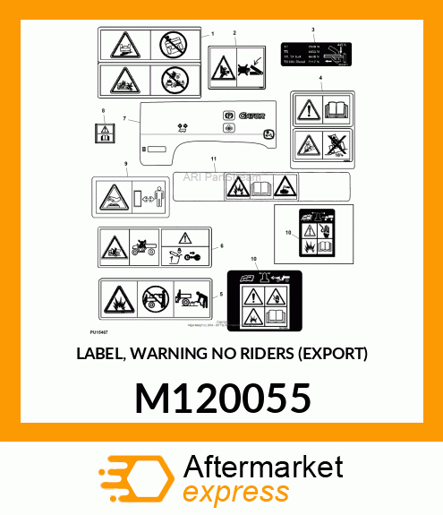 LABEL, WARNING NO RIDERS (EXPORT) M120055