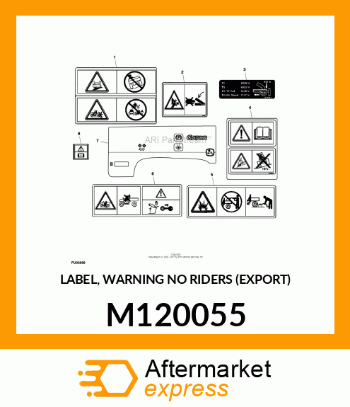 LABEL, WARNING NO RIDERS (EXPORT) M120055