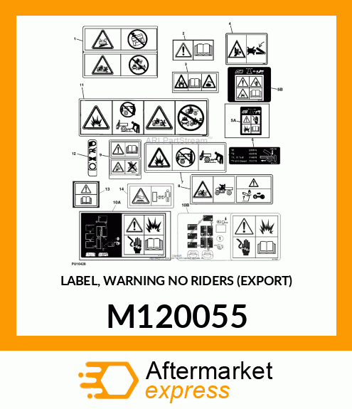 LABEL, WARNING NO RIDERS (EXPORT) M120055