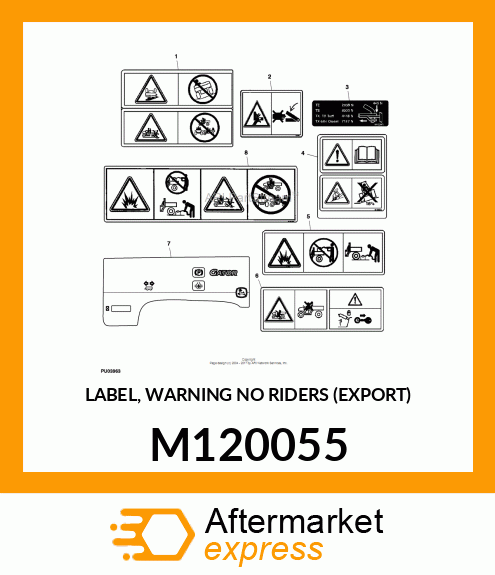 LABEL, WARNING NO RIDERS (EXPORT) M120055