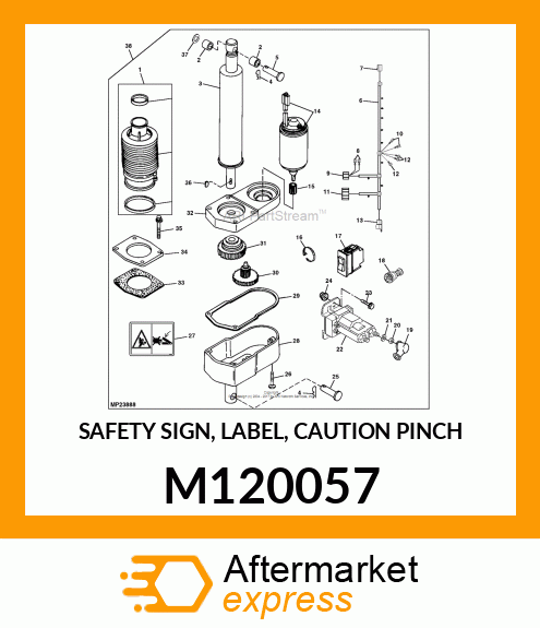 SAFETY SIGN, LABEL, CAUTION PINCH M120057