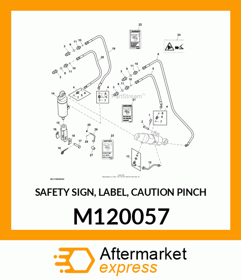 SAFETY SIGN, LABEL, CAUTION PINCH M120057