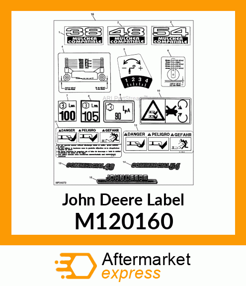 LABEL, 48 " MULCH COMPATIBLE M120160