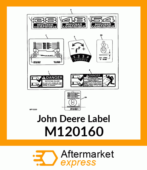 LABEL, 48 " MULCH COMPATIBLE M120160