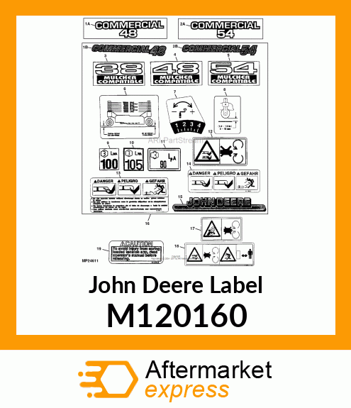 LABEL, 48 " MULCH COMPATIBLE M120160