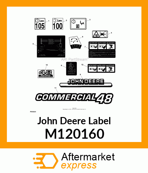 LABEL, 48 " MULCH COMPATIBLE M120160