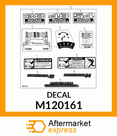 LABEL, LABEL, 54" MULCH COMPATIBLE M120161