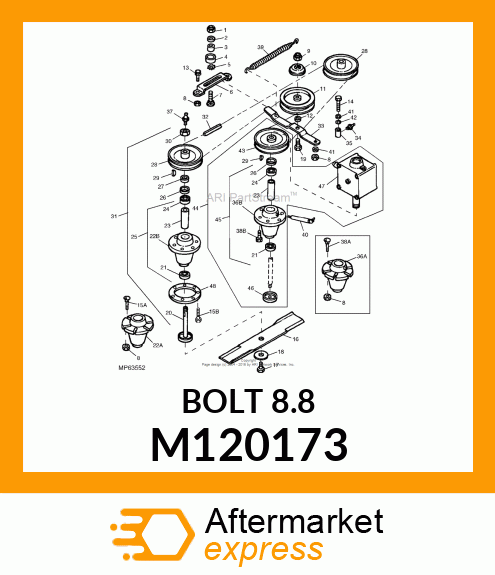 BOLT, M16X2X60 HEX HD 8.8 M120173