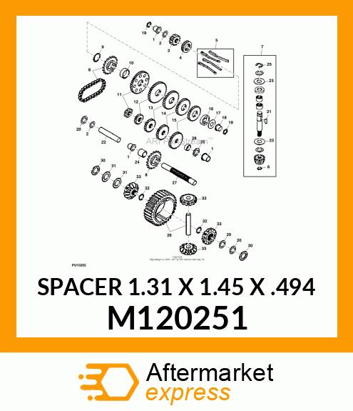 SPACER 1.31 X 1.45 X .494 M120251