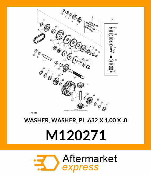 WASHER, WASHER, PL .632 X 1.00 X .0 M120271