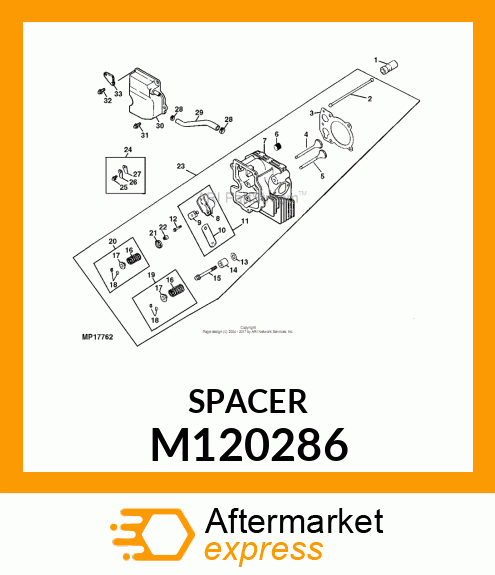 SPACER, HEAD BOLT EXHAUST PORT M120286