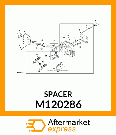 SPACER, HEAD BOLT EXHAUST PORT M120286