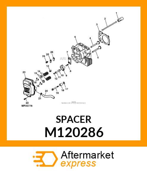 SPACER, HEAD BOLT EXHAUST PORT M120286