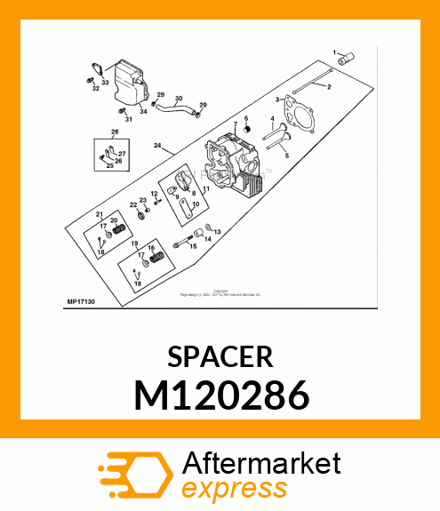 SPACER, HEAD BOLT EXHAUST PORT M120286