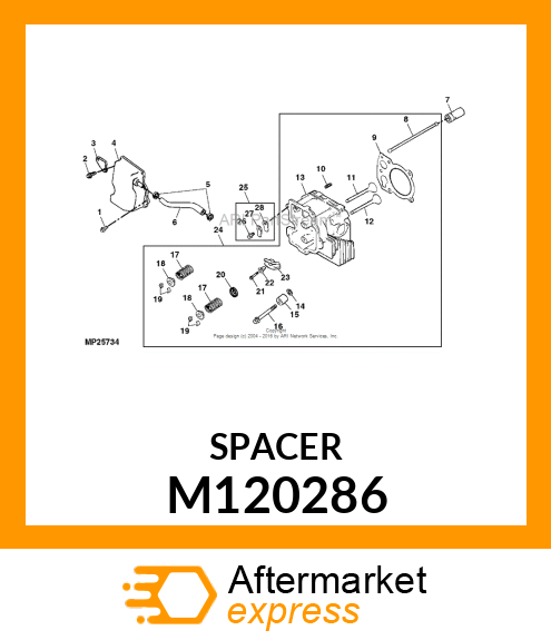 SPACER, HEAD BOLT EXHAUST PORT M120286