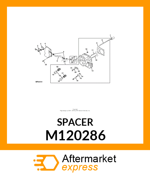 SPACER, HEAD BOLT EXHAUST PORT M120286