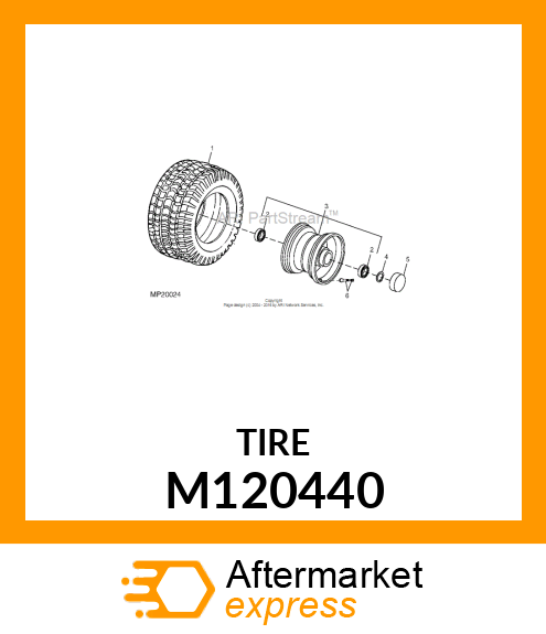 TIRE, 15.00X6.00 M120440