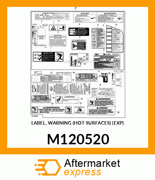 LABEL, WARNING (HOT SURFACES) (EXP) M120520