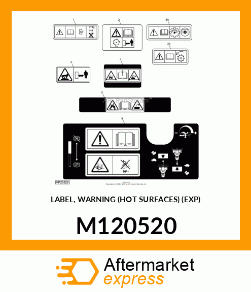 LABEL, WARNING (HOT SURFACES) (EXP) M120520