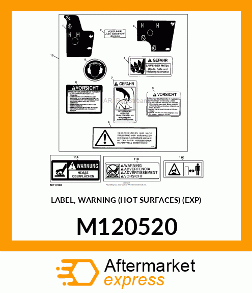 LABEL, WARNING (HOT SURFACES) (EXP) M120520