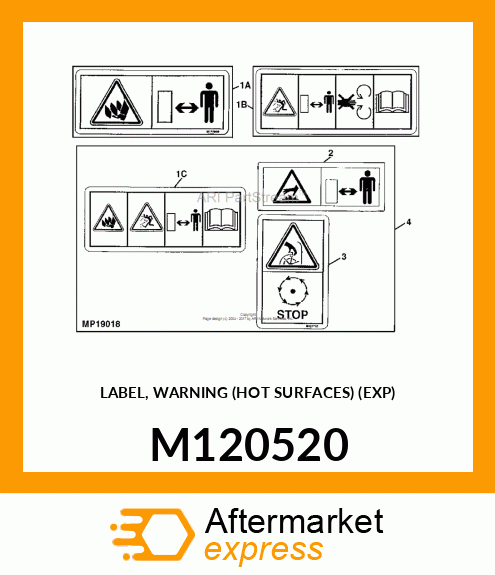 LABEL, WARNING (HOT SURFACES) (EXP) M120520