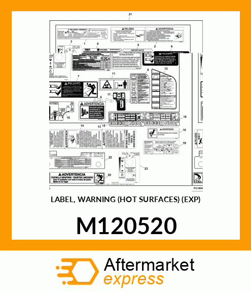 LABEL, WARNING (HOT SURFACES) (EXP) M120520